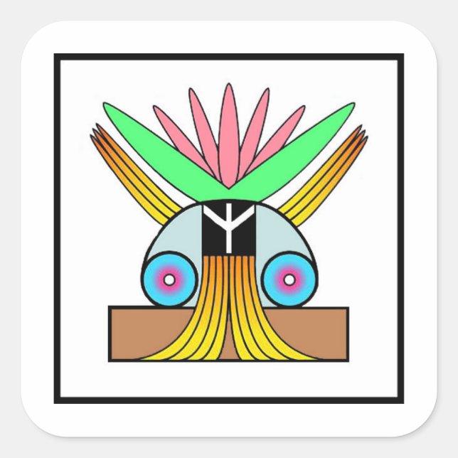 Adesivo Quadrado Símbolo Plejaren para Paz (Frente)