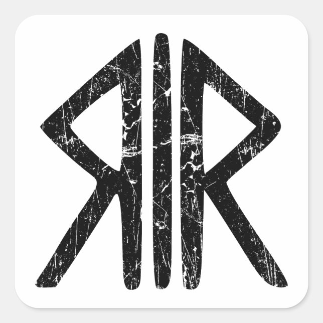 Adesivo Quadrado Símbolo religioso dos Deuses da Via Romana Antigui (Frente)