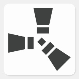 Adesivo Quadrado Símbolo RUST Preto em Branco