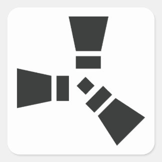 Adesivo Quadrado Símbolo RUST Preto em Branco