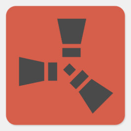 Adesivo Quadrado Símbolo RUST preto em vermelho