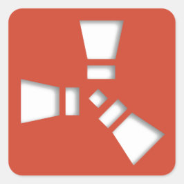 Adesivo Quadrado Símbolo RUST Vermelho em Clara Sombreada