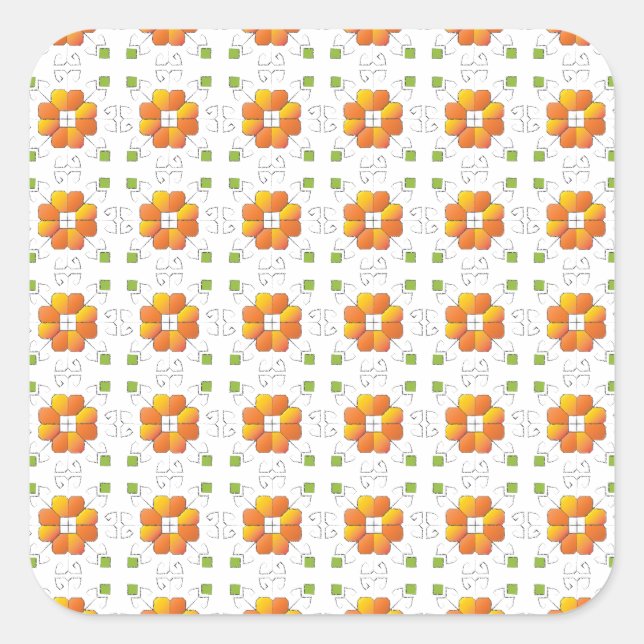 Adesivo Quadrado Símbolo sun letão tradicional design IX geométrico (Frente)