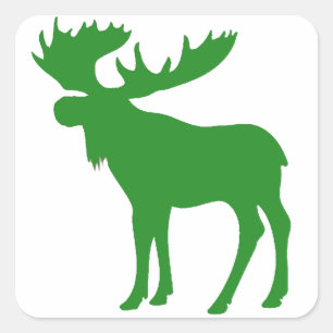 Adesivo Quadrado Símbolo verde simples dos alces