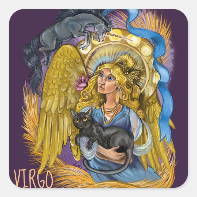 Adesivo Quadrado Símbolo Virgo Zodiac (Frente)