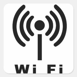 Adesivo Quadrado Símbolo Wi Fi