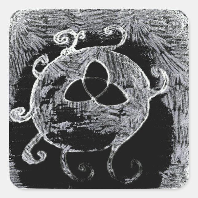 Adesivo Quadrado símbolo wiccan das bruxas (Frente)