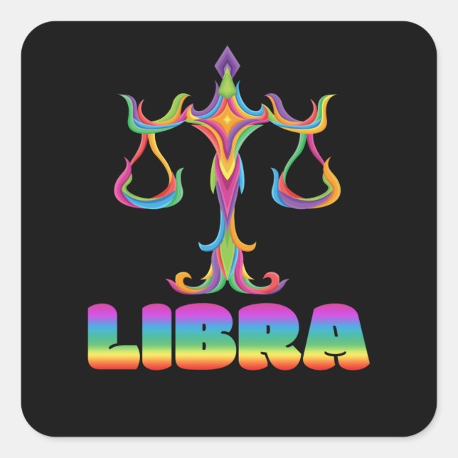 Adesivo Quadrado Símbolo Zodiac Libra Zodiac (Frente)