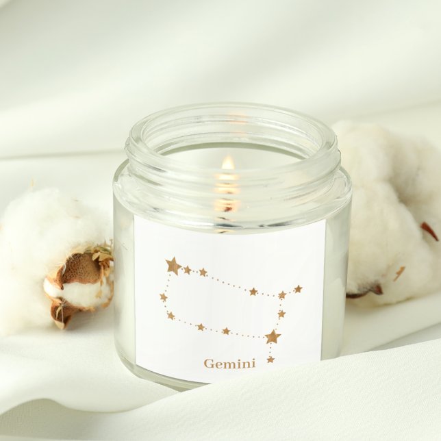 Adesivo Quadrado Símbolo Zodiac Moderno Gemini Dourado | Ar de elem (Criador carregado)