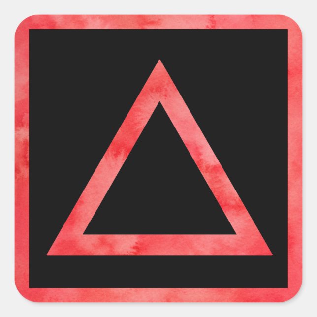 Adesivo Quadrado Símbolos de Elemento de Fogo (Frente)