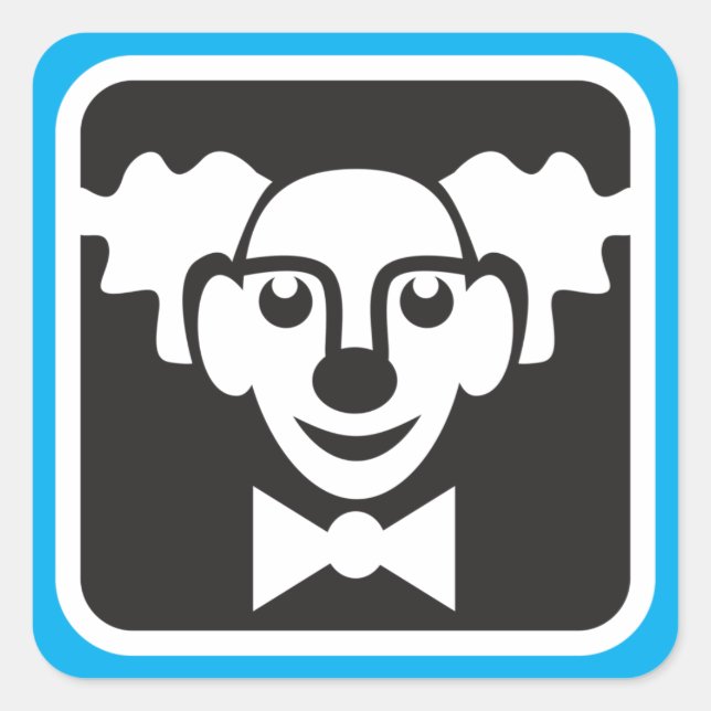 Adesivo Quadrado Símbolos de Palavras de Circo (Frente)