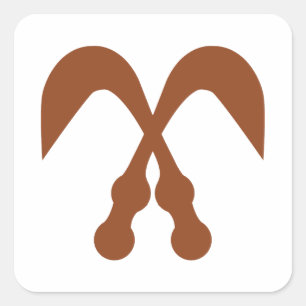 Adesivo Quadrado Símbolos nativos americanos, selo do Cherokee