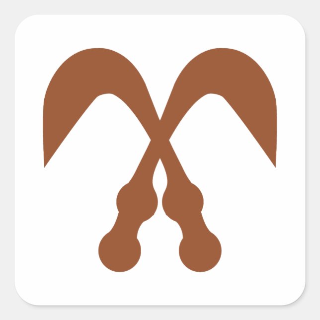 Adesivo Quadrado Símbolos nativos americanos, selo do Cherokee (Frente)