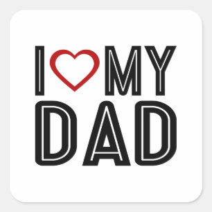 Adesivo Quadrado Simples Adoro A Minha Tipografia De Pai Vinheta