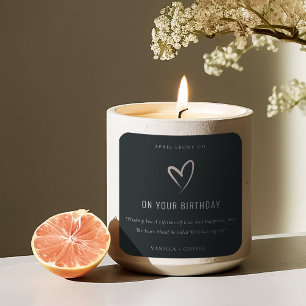 Adesivo Quadrado Simples Black Blush Love Heart Birthday - Vela de