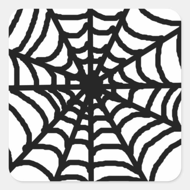 Adesivo Quadrado Simples Black White Spider Web (Frente)