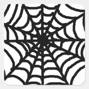 Adesivo Quadrado Simples Black White Spider Web