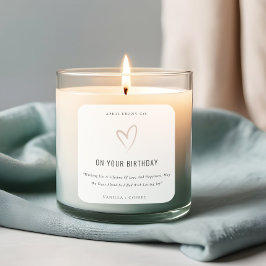 Adesivo Quadrado Simples Blush White Blush Amor Cardíaco Vela de Pr