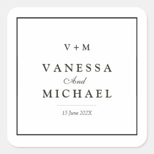 Adesivo Quadrado simples casamento único na fronteira negra