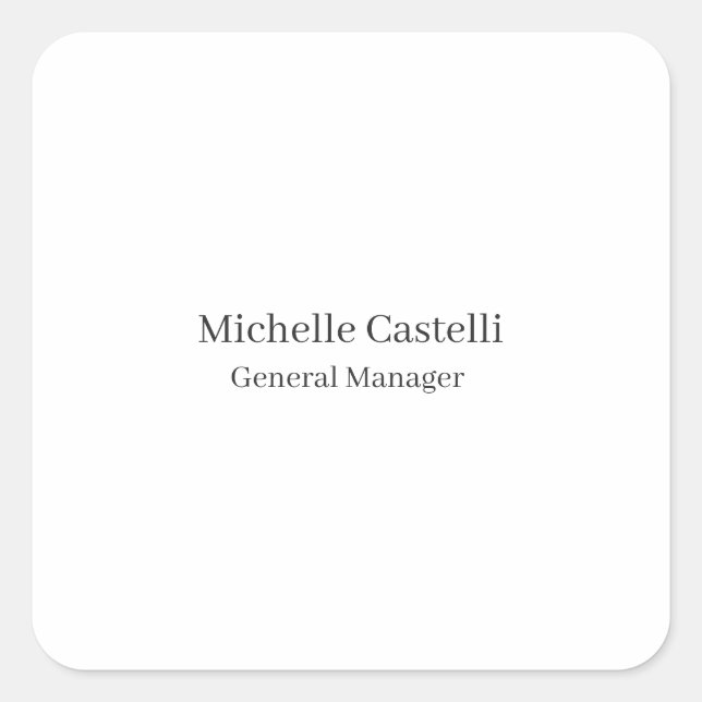 Adesivo Quadrado Simples clássico exclusivo profissional (Frente)