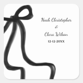 Adesivo Quadrado Simples Elegante, minimalista, Arco preto clássico