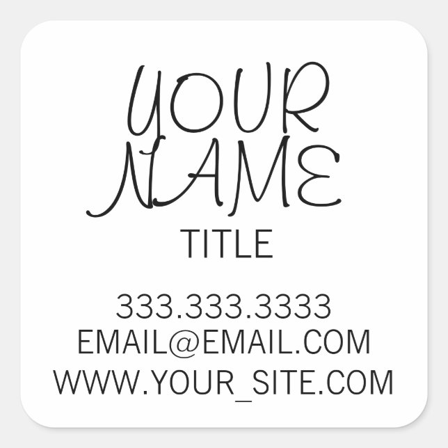 Adesivo Quadrado Simples Forma Livre (Frente)