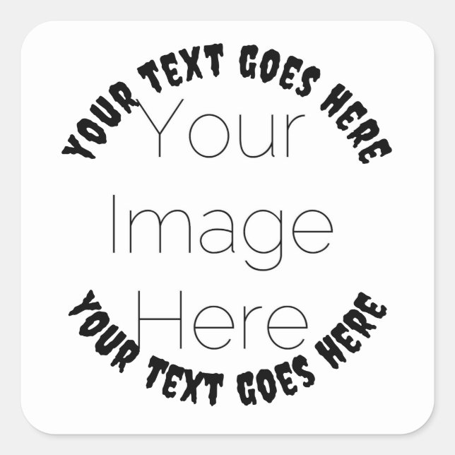 Adesivo Quadrado simples foto personalizada personalizada Halloween (Frente)