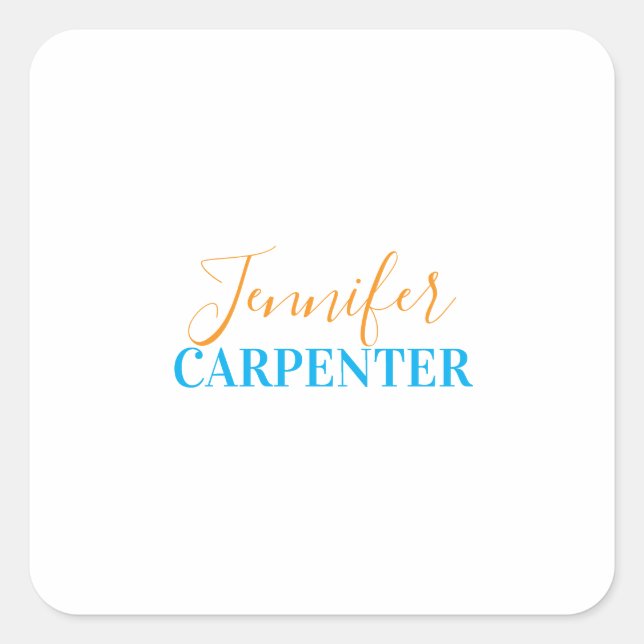 Adesivo Quadrado Simples minimalista elegante profissional (Frente)