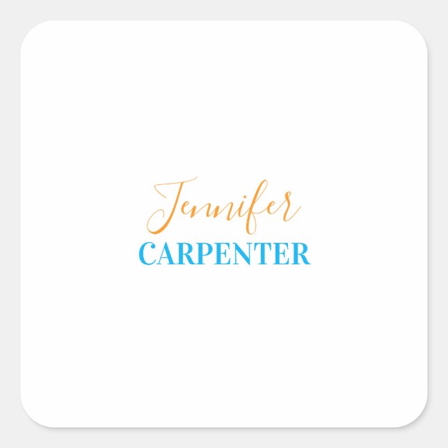 Adesivo Quadrado Simples minimalista elegante profissional (Frente)