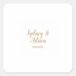 Adesivo Quadrado Simples Minimalista|Focos de Envelope de Casamento