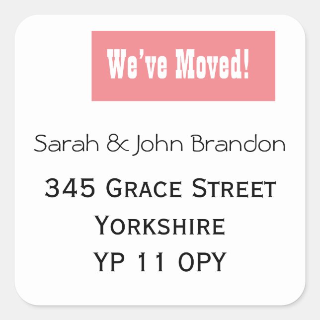 Adesivo Quadrado Simples Movemos o Anúncio Rosa (Frente)