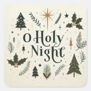 Adesivo Quadrado Simples Natal O Santa Noite