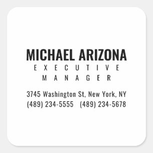 Adesivo Quadrado Simples Plana Mínima Preta e Branca