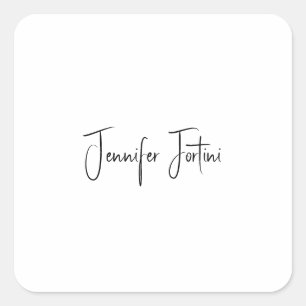 Adesivo Quadrado Simples planície branca legante da caligrafia