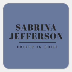 Adesivo Quadrado Simples plano Elegante preto azul simples