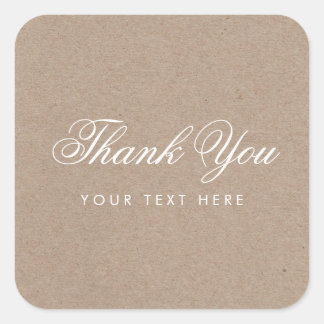 Adesivo Quadrado Simples Rustic Modern Obrigado Sticker