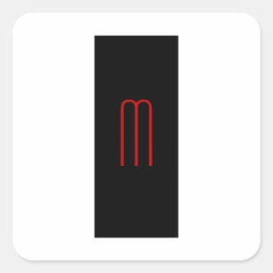 Adesivo Quadrado Simples Simples Simples Monograma Único Branco