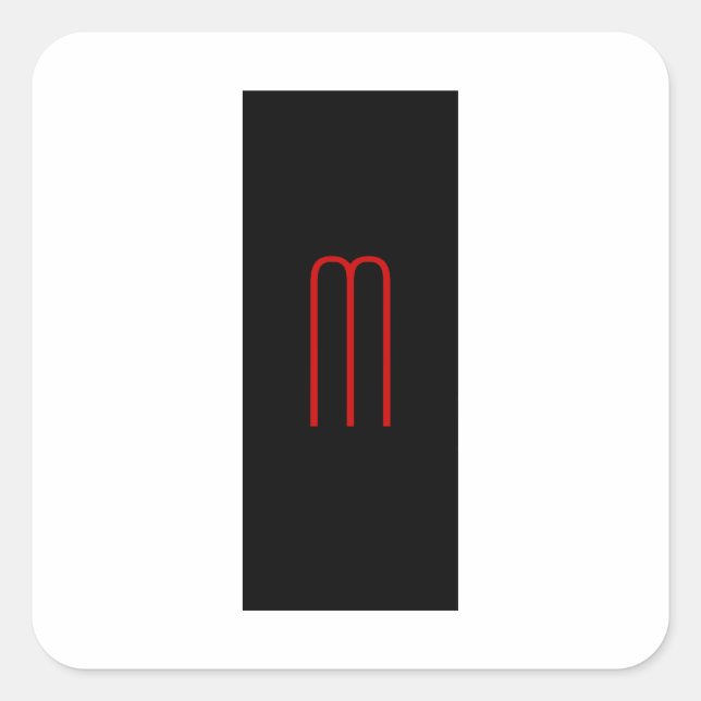 Adesivo Quadrado Simples Simples Simples Monograma Único Branco (Frente)