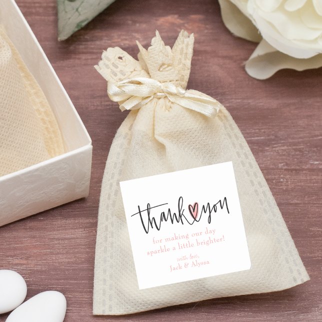 Adesivo Quadrado Simples Tipografia Moderna Clássica de Agradecimen (Criador carregado)