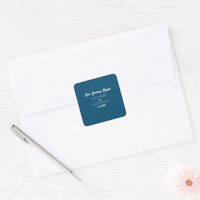 Adesivo Quadrado Simplesmente Moderno, Trendy Wedding (Envelope)