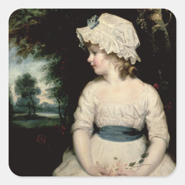 Adesivo Quadrado Simplicidade - Um retrato de Theophilia Ghatkin (Frente)