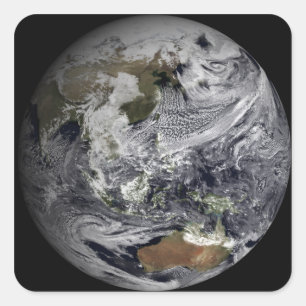 Adesivo Quadrado Simulação em nuvem da Terra do cheio