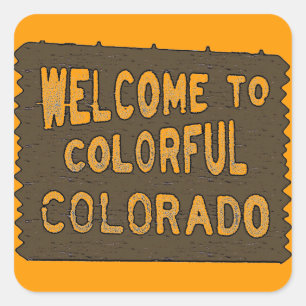 Adesivo Quadrado Sinal colorido de boas-vindas do Colorado