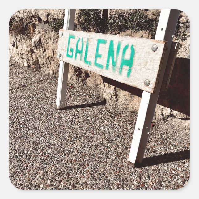 Adesivo Quadrado sinal da calçada de galena (Frente)