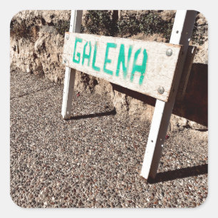 Adesivo Quadrado sinal da calçada de galena