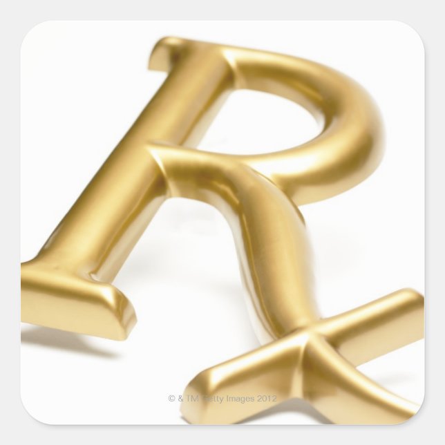 Adesivo Quadrado Sinal da droga de Rx (Frente)