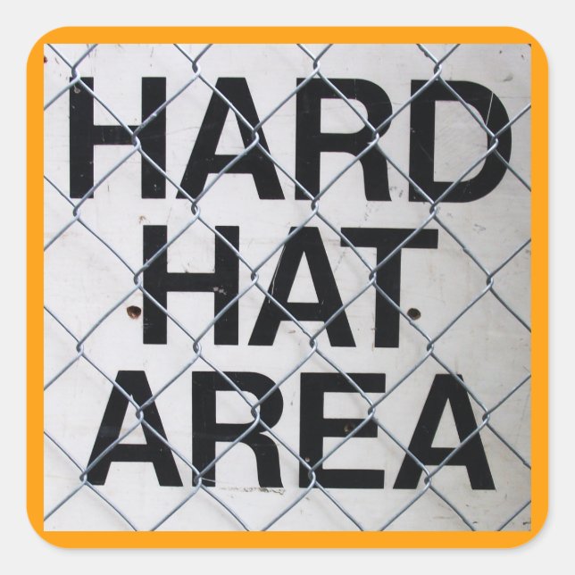 Adesivo Quadrado Sinal de área de chapéu de duro sob fronteira de l (Frente)