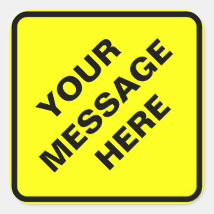 Adesivo Quadrado Sinal de aviso amarelo