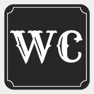 Adesivo Quadrado Sinal de banheiro