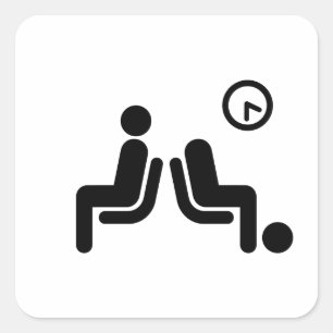 Adesivo Quadrado Sinal de espera longo